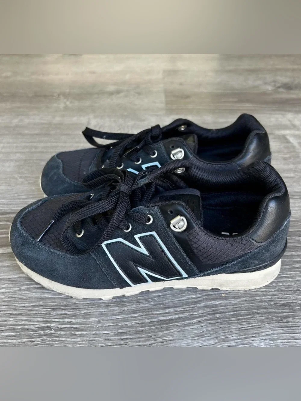 New Balance Kids Black Sneakers with Gray Accents